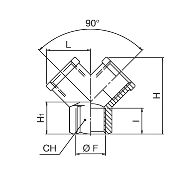 32/D | 32/E | 32/F - Central FEMALE Y deviation - Fittings - Ani (Pack of 10pcs) 32/D | 32/E | 32/F - Central FEMALE Y deviation - Fittings - Ani (Pack of 10pcs)